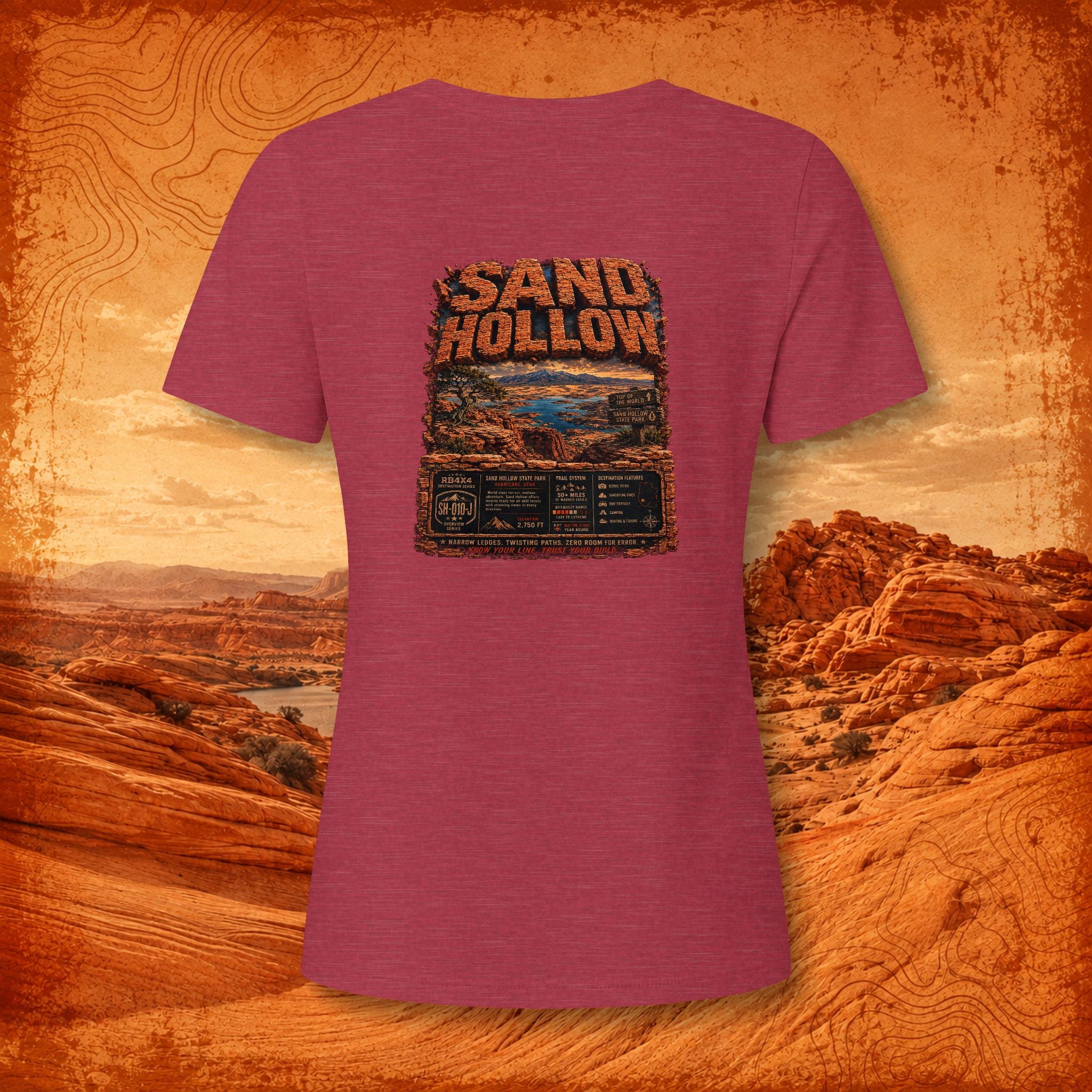 RB4x4 Sand Hollow Utah Women's V-Neck