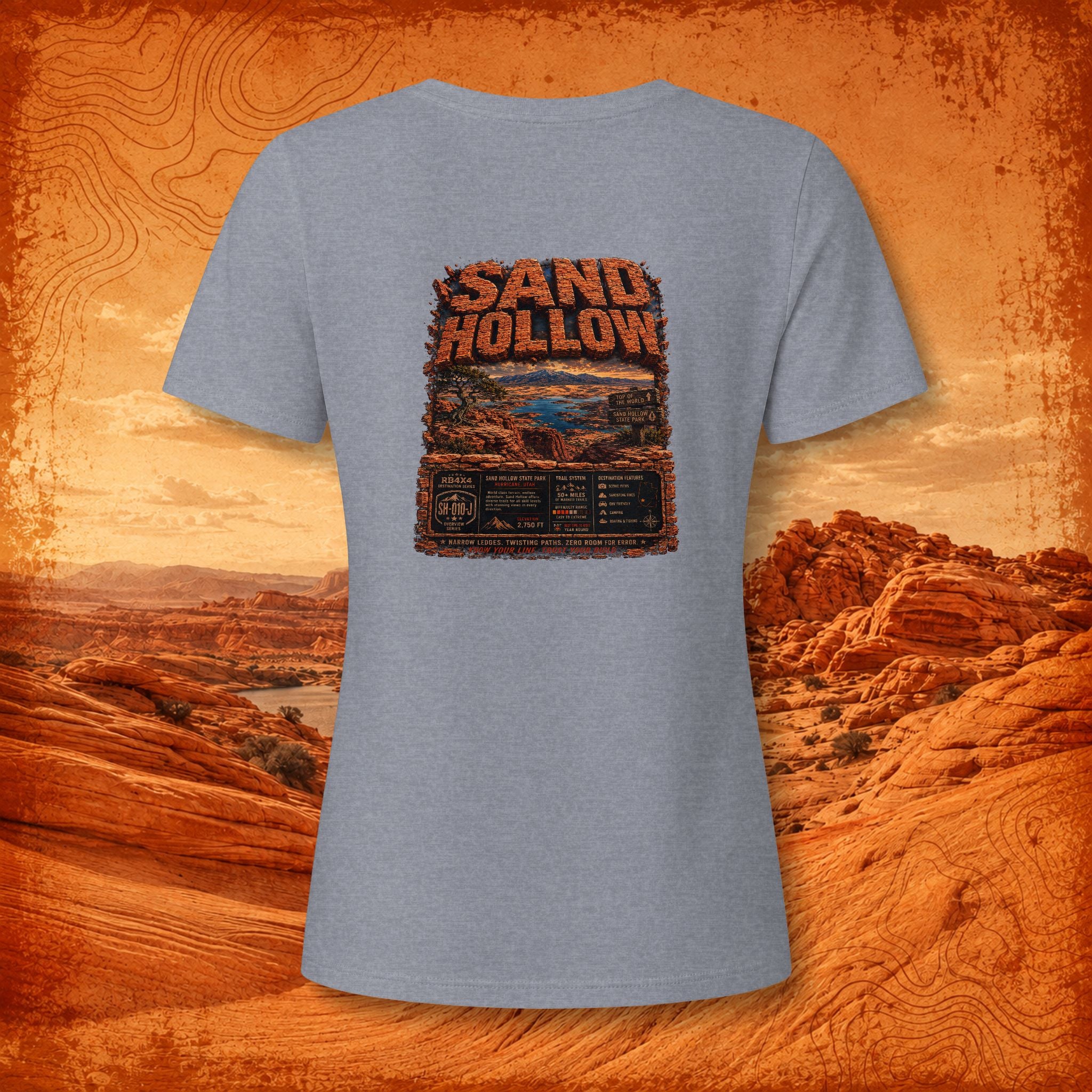 RB4x4 Sand Hollow Utah Women's V-Neck