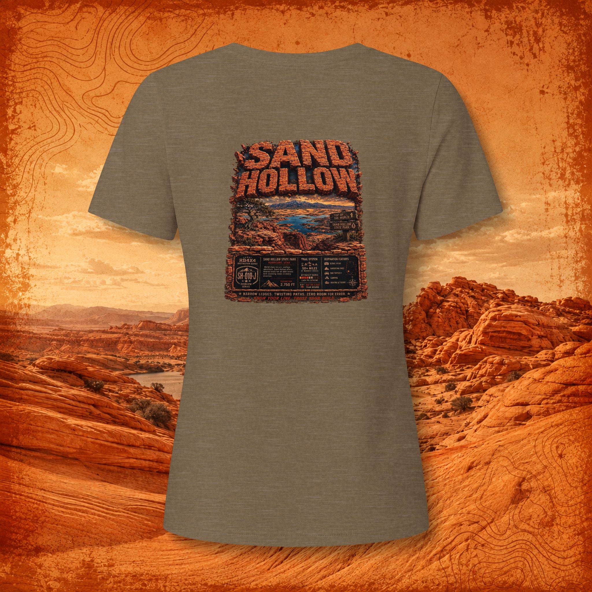 RB4x4 Sand Hollow Utah Women's V-Neck