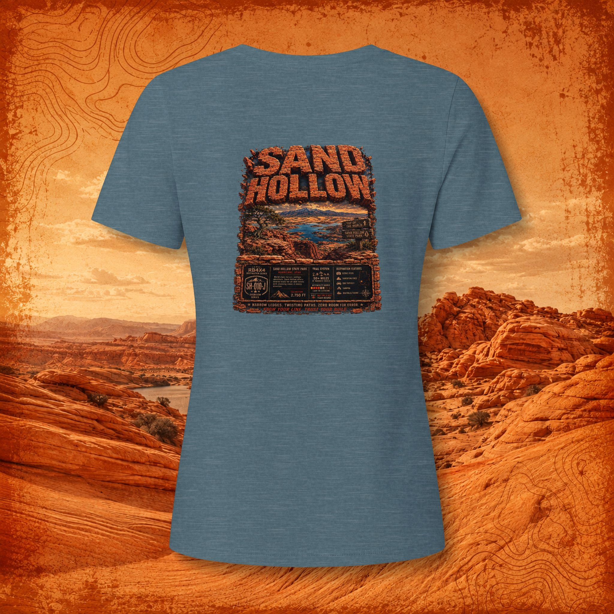 RB4x4 Sand Hollow Utah Women's V-Neck
